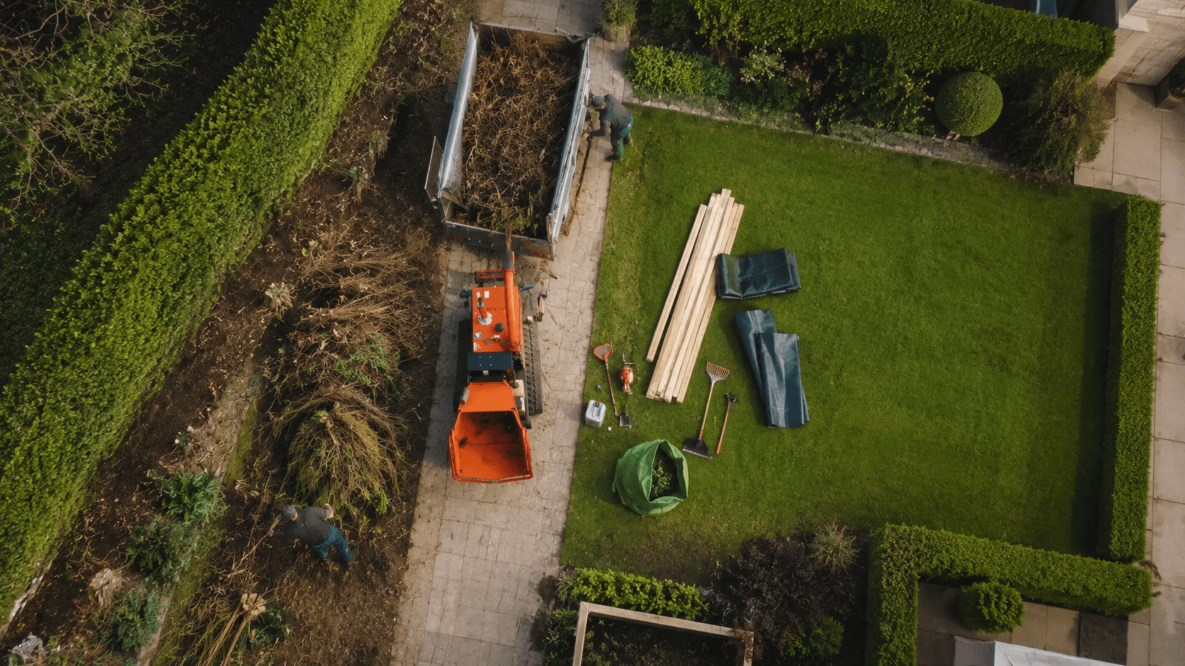 Verzorgde tuin aangelegd door Vestraets